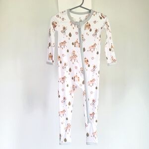 Bamboo One Piece Pjs Pajamas Baby 6-12m Neutrals Fairytale Knights NEW w Tags